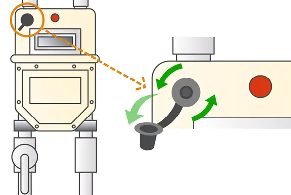 復帰ボタンのキャップを外す